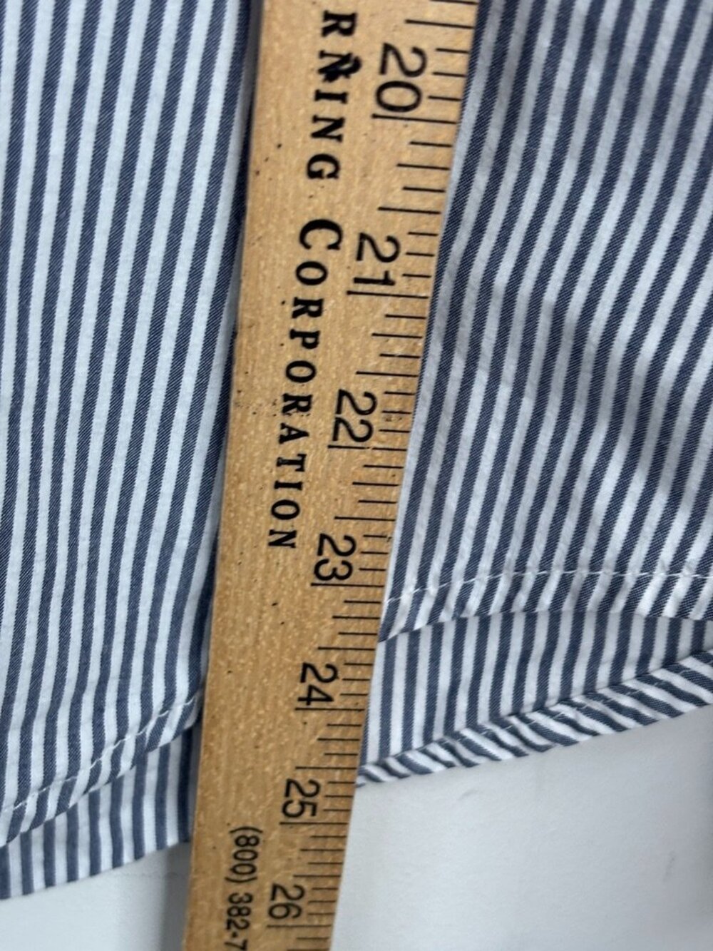Outerknown 100% Organic Cotton Striped Button Down Shirt Women S Blue White Flaw - Picture 9 of 11
